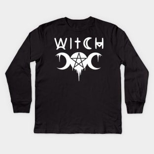 WICCA, WITCHY, WITCHCRAFT,  THE TRIPLE MOON Kids Long Sleeve T-Shirt